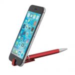 Ballpoint pen with phone holder clip